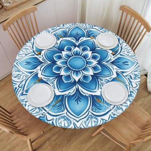 Boltpack Tischdecke mit Mandala-Druck, rund, waschbar, wiederverwendbar, für Küche, Esszimmer, Party, Blau Boltpack Tischdecke mit Mandala-Druck, rund, waschbar, wiederverwendbar, für Küche, Esszimmer, Party, Blau von Boltpack