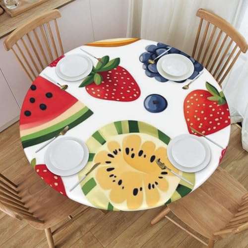 Boltpack Tischdecke mit Obst- und Gemüseaufdruck, mit elastischem Rand, runde Tischdecke, waschbar, wiederverwendbar, Tischdecke für Küche, Esszimmer, Party Boltpack Tischdecke mit Obst- und Gemüseaufdruck, mit elastischem Rand, runde Tischdecke, waschbar, wiederverwendbar, Tischdecke für Küche, Esszimmer, Party von Boltpack
