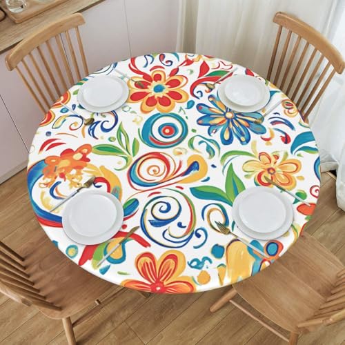 Boltpack Tischdecke mit Paisley-Muster, mit elastischem Rand, runde Tischdecke, waschbar, wiederverwendbar, Tischdecke für Küche, Esszimmer, Party Boltpack Tischdecke mit Paisley-Muster, mit elastischem Rand, runde Tischdecke, waschbar, wiederverwendbar, Tischdecke für Küche, Esszimmer, Party von Boltpack