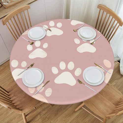 Boltpack Tischdecke mit Pfotenabdruck und elastischem Rand, runde Tischdecke, waschbar, wiederverwendbar, Tischdecke für Küche, Esszimmer, Party Boltpack Tischdecke mit Pfotenabdruck und elastischem Rand, runde Tischdecke, waschbar, wiederverwendbar, Tischdecke für Küche, Esszimmer, Party von Boltpack