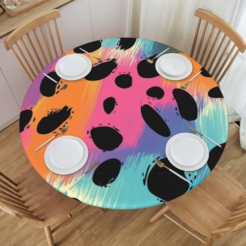 Boltpack Tischdecke mit buntem Leopardenmuster und elastischem Rand, runde Tischdecke, waschbar, wiederverwendbar, Tischdecke für Küche, Esszimmer, Party Boltpack Tischdecke mit buntem Leopardenmuster und elastischem Rand, runde Tischdecke, waschbar, wiederverwendbar, Tischdecke für Küche, Esszimmer, Party von Boltpack