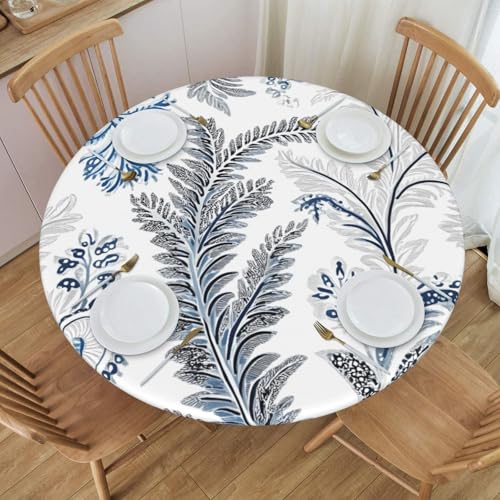 Boltpack Weiße Tischdecke mit Paisleymuster, mit elastischem Rand, runde Tischdecke, waschbar, wiederverwendbar, Tischdecke für Küche, Esszimmer, Party Boltpack Weiße Tischdecke mit Paisleymuster, mit elastischem Rand, runde Tischdecke, waschbar, wiederverwendbar, Tischdecke für Küche, Esszimmer, Party von Boltpack