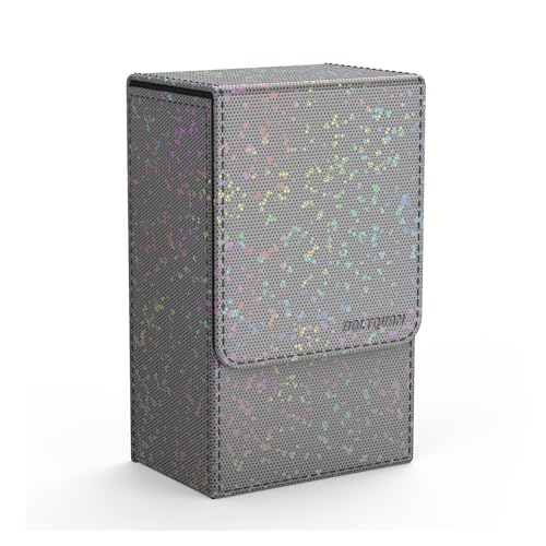 Boltquan Perlglanz-Tarotkartenhalter mit schwarzer Innenseite, faltbare Hülle mit Magnetverschluss, passend für Standard-Tarot-Decks, Außenmaße 13 x 8 x 5 cm, Perlglanzgrau von Boltquan