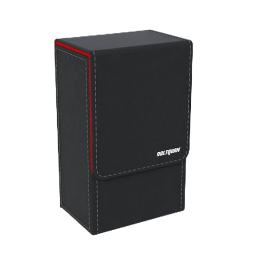 Schwarzer Tarot-Kartenhalter mit roter Innenseite; faltbare Tarot-Kartenbox mit Magnetverschluss; passend für Standard-Tarot-Kartendeck; Haltermaße: Standardgröße: 137 x 86 x 51 mm (rot) von Boltquan