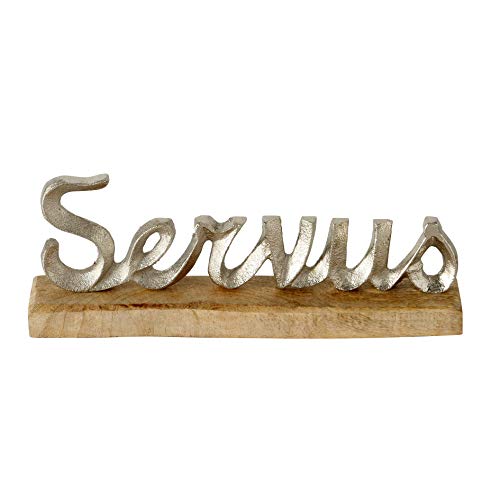 BOLTZE Schriftzug Servus auf Holzsockel aus Mango von BOLTZE