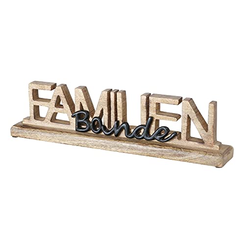 Schriftzug Familien-Bande Holz Aluminium Breite 43 cm von BOLTZE