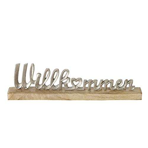 Schriftzug Willkommen Holz Aluminium Breite 45 cm von BOLTZE