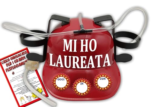 Bombo Personalisierbarer Helm für Absolventen, mit lustigen Worten MI HO LAUREATA, Rot Bombo Personalisierbarer Helm für Absolventen, mit lustigen Worten MI HO LAUREATA, Rot von Bombo