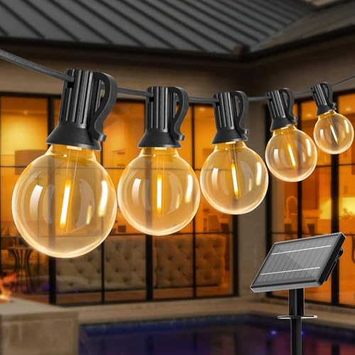 Bomcosy Solarzellen-Lichtschleife für den Außenbereich, 24m LED, draußen, Lichtkette, Solarlampe, IP45, wasserdicht, Birnenlichtschleife, Garten, 4 Modi für Terrasse, Party, draußen, Bomcosy Solarzellen-Lichtschleife für den Außenbereich, 24m LED, draußen, Lichtkette, Solarlampe, IP45, wasserdicht, Birnenlichtschleife, Garten, 4 Modi für Terrasse, Party, draußen, von Bomcosy