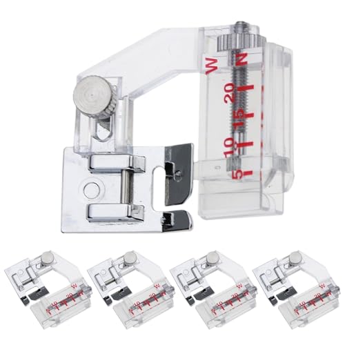 Bomefoi Kantenführung für Nähmaschinen, Nähmaschinen -Pressefuß, 5 Pack Fine Tucker Gauge Tool, Einstellbare Hochleistungsprofi -Stickereien Quilting Foot für schwere zarte Stoffe Bomefoi Kantenführung für Nähmaschinen, Nähmaschinen -Pressefuß, 5 Pack Fine Tucker Gauge Tool, Einstellbare Hochleistungsprofi -Stickereien Quilting Foot für schwere zarte Stoffe von Bomefoi