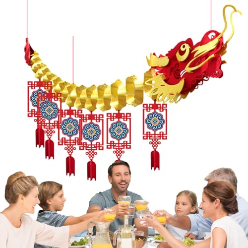 Bomefoi Mond-Neujahrs-Dekorationen, kreatives -Dekorationsset, chinesischer Hintergrund, kreativer -Hintergrund mit buntem Charme, viel Glück, Heimschmuck von Bomefoi