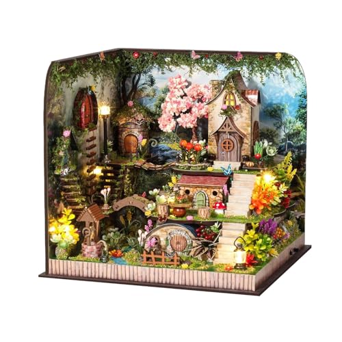 Book Nook Kit, 3D Holzpuzzle Haus, Miniatur Buchecke, Modellbausätze für Erwachsene zum Bauen mit LED-Licht, Mini Puppenhaus Kreativität Geschenk für Teenager Book Nook Kit, 3D Holzpuzzle Haus, Miniatur Buchecke, Modellbausätze für Erwachsene zum Bauen mit LED-Licht, Mini Puppenhaus Kreativität Geschenk für Teenager von Bomefoi