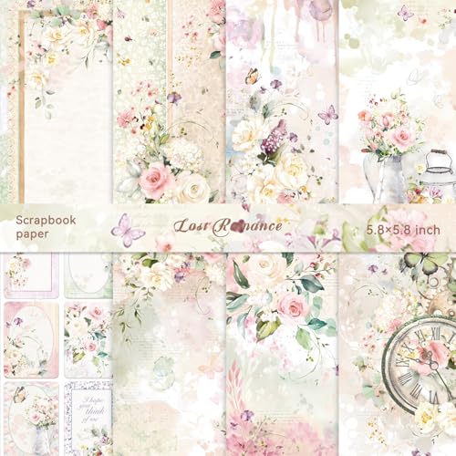 Bomichi 16 Blatt Scrapbook-Papier, Vintage, dekoratives Scrapbook-Zubehör für Junk-Tagebuch, Kartenherstellung, Bild, Kunst, Collage, DIY, 15,2 x 15,2 cm, romantisches Rosenmotiv Bomichi 16 Blatt Scrapbook-Papier, Vintage, dekoratives Scrapbook-Zubehör für Junk-Tagebuch, Kartenherstellung, Bild, Kunst, Collage, DIY, 15,2 x 15,2 cm, romantisches Rosenmotiv von Bomichi