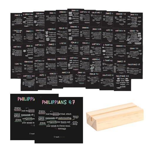 BommFu Gebetskarten | Affirmationskarten Mit Bibelversen | 52 Bibelverskarten Mit Holzhalter | Bibelverskarten Wöchentliche Ermutigung Christliches Glaubensgeschenk - Ermutigung Und Hoffnung BommFu Gebetskarten | Affirmationskarten Mit Bibelversen | 52 Bibelverskarten Mit Holzhalter | Bibelverskarten Wöchentliche Ermutigung Christliches Glaubensgeschenk - Ermutigung Und Hoffnung von BommFu