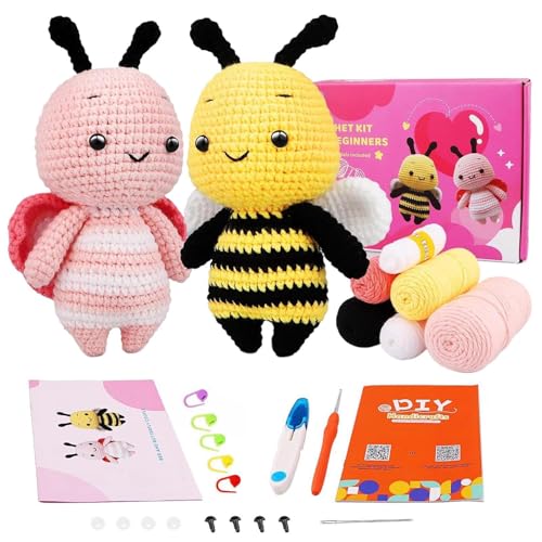 BommFu Häkeltiere-Sets | Tiere Häkeln Für Anfänger Set | Strickset Für Anfänger | Schritt-für-Schritt-Videoanleitungen Garn Häkelnadel - Kunsthandwerksset Für Kreative Projekte BommFu Häkeltiere-Sets | Tiere Häkeln Für Anfänger Set | Strickset Für Anfänger | Schritt-für-Schritt-Videoanleitungen Garn Häkelnadel - Kunsthandwerksset Für Kreative Projekte von BommFu