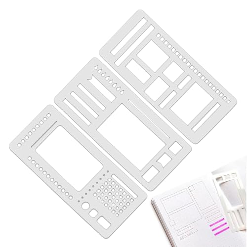 BommFu Journal Schablonen | Planner Stencil Set | Wiederverwendbare Schablonen Für Checklisten, Kästchen Und Linien, Kompatibel Mit Coil von BommFu