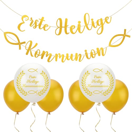 Bomtop 12 Stück Kommunion Deko Girlande Erste Heilige Kommunion Jungen Mädchen Glitzer Gold Banner Luftballons Erstkommunion Deko Papiergirlande Hängedeko Bomtop 12 Stück Kommunion Deko Girlande Erste Heilige Kommunion Jungen Mädchen Glitzer Gold Banner Luftballons Erstkommunion Deko Papiergirlande Hängedeko von Bomtop