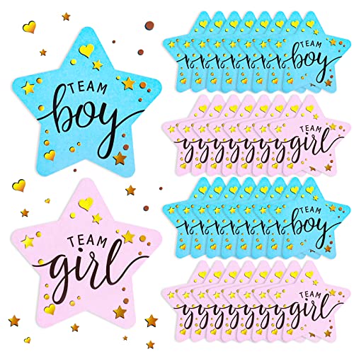 Bomtop 120 Stück Baby Shower Aufkleber Etiketten, Team Boy Team Girl Geschlecht Offenbaren, für Gender Reveal Party Dekoration Baby Shower Dekorationen Bomtop 120 Stück Baby Shower Aufkleber Etiketten, Team Boy Team Girl Geschlecht Offenbaren, für Gender Reveal Party Dekoration Baby Shower Dekorationen von Bomtop