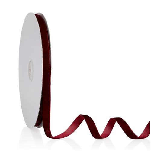 Burgunderrotes Samtband, 9,5 cm x 20 m, für Weihnachtsbaumkränze, Kunsthandwerk, handgefertigte Verzierungen, Geschenkverpackungen und Schleifenherstellung Burgunderrotes Samtband, 9,5 cm x 20 m, für Weihnachtsbaumkränze, Kunsthandwerk, handgefertigte Verzierungen, Geschenkverpackungen und Schleifenherstellung von Bomybaw