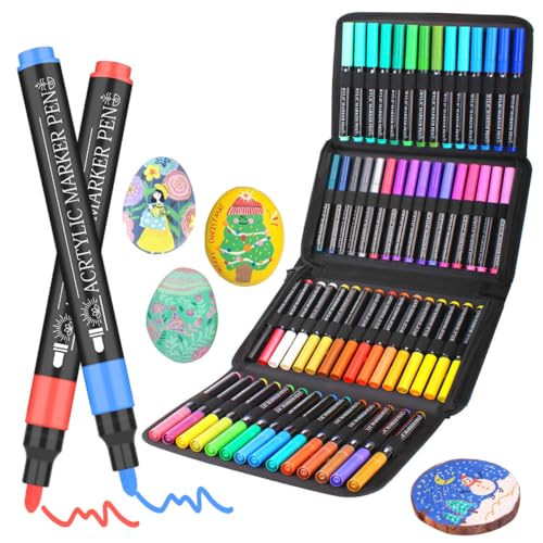 Bonala 60 Acrylstifte für Steine Bemalen Wasserfest Acrylic Paint Marker mit Schnelltrocknendem – Stifte für Verschiedene Oberflächen – Perfekt für Kreative DIY-Projekte Bonala 60 Acrylstifte für Steine Bemalen Wasserfest Acrylic Paint Marker mit Schnelltrocknendem – Stifte für Verschiedene Oberflächen – Perfekt für Kreative DIY-Projekte von Bonala