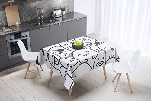 Le Jardin du Lin Kitchen Decoration, Tablecloth, 140cm x 140cm - Designed and Manufactured in Turkey von Bonamaison