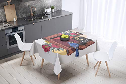 Le Jardin du Lin Kitchen Decoration, Tablecloth, 140cm x 140cm - Designed and Manufactured in Turkey Le Jardin du Lin Kitchen Decoration, Tablecloth, 140cm x 140cm - Designed and Manufactured in Turkey von Bonamaison
