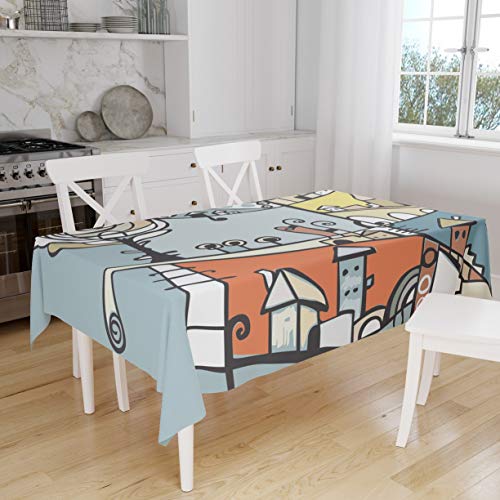 Le Jardin du Lin Kitchen Decoration, Tablecloth, 140cm x 160cm - Designed and Manufactured in Turkey von Bonamaison