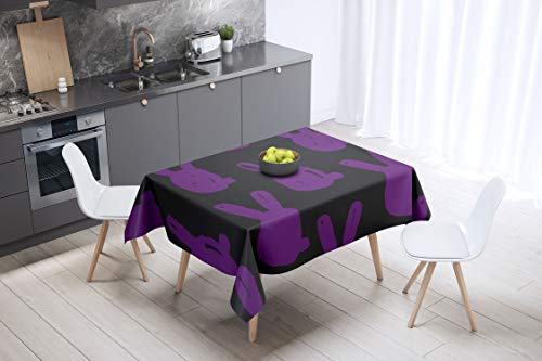 Bonamaison Küchendekoration, Tischdecke, Lila, Schwarz, 140 x 140 cm - Entworfen und hergestellt in der Türkei Bonamaison Küchendekoration, Tischdecke, Lila, Schwarz, 140 x 140 cm - Entworfen und hergestellt in der Türkei von Bonamaison