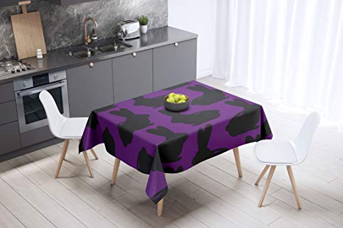 Bonamaison Küchendekoration, Tischdecke, Lila, Schwarz, 140 x 140 cm - Entworfen und hergestellt in der Türkei Bonamaison Küchendekoration, Tischdecke, Lila, Schwarz, 140 x 140 cm - Entworfen und hergestellt in der Türkei von Bonamaison