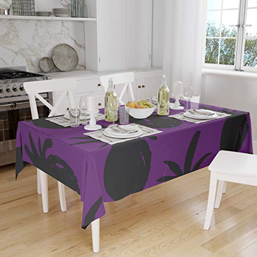 Bonamaison Küchendekoration, Tischdecke, Lila, Schwarz, 140 x 160 cm - Entworfen und hergestellt in der Türkei von Bonamaison