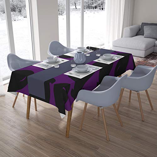Le Jardin du Lin Küchendekoration, Tischdecke, Lila, Schwarz, 140 x 200 Cm - Entworfen und hergestellt in der Türkei von Bonamaison