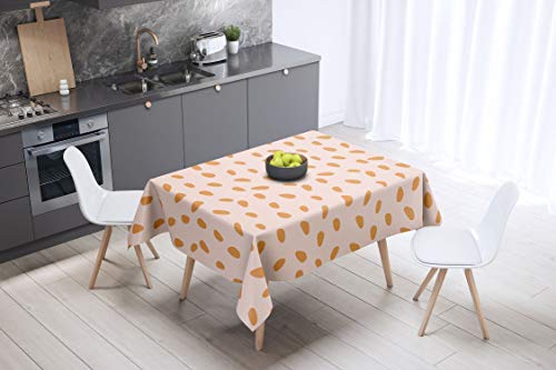 Le Jardin du Lin Küchendekoration, Tischdecke, Orange, nicht-gerade weiss, 140 x 140 Cm - Entworfen und hergestellt in der Türkei Le Jardin du Lin Küchendekoration, Tischdecke, Orange, nicht-gerade weiss, 140 x 140 Cm - Entworfen und hergestellt in der Türkei von Bonamaison