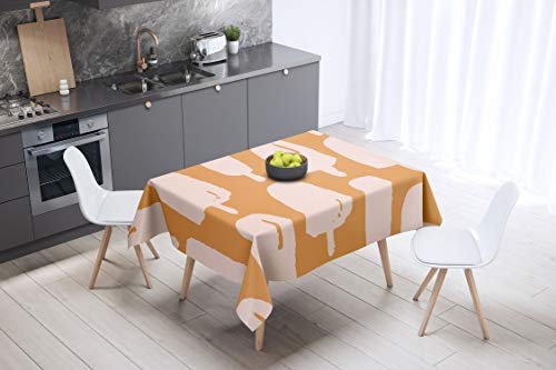 Le Jardin du Lin Küchendekoration, Tischdecke, Orange, nicht-gerade weiss, 140 x 140 Cm - Entworfen und hergestellt in der Türkei Le Jardin du Lin Küchendekoration, Tischdecke, Orange, nicht-gerade weiss, 140 x 140 Cm - Entworfen und hergestellt in der Türkei von Le Jardin du Lin