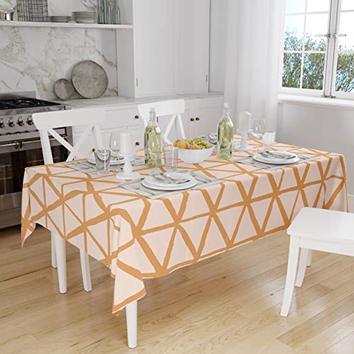 Le Jardin du Lin Küchendekoration, Tischdecke, Orange, Nicht-gerade weiss, 140 x 160 Cm - Entworfen und hergestellt in der Türkei von Bonamaison