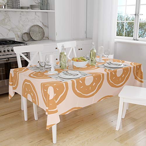 Le Jardin du Lin Küchendekoration, Tischdecke, Orange, Nicht-gerade weiss, 140 x 160 Cm - Entworfen und hergestellt in der Türkei von Bonamaison