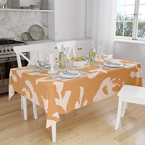Le Jardin du Lin Küchendekoration, Tischdecke, Orange, Nicht-gerade weiss, 140 x 160 Cm - Entworfen und hergestellt in der Türkei von Bonamaison