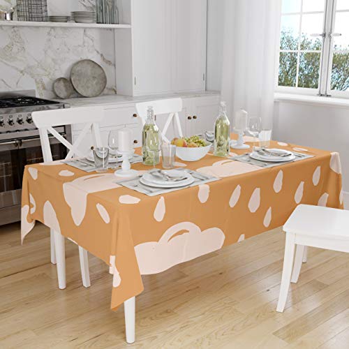 Le Jardin du Lin Küchendekoration, Tischdecke, Orange, Nicht-gerade weiss, 140 x 160 Cm - Entworfen und hergestellt in der Türkei von Bonamaison