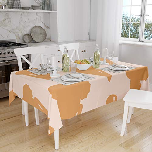 Le Jardin du Lin Küchendekoration, Tischdecke, Orange, Nicht-gerade weiss, 140 x 160 Cm - Entworfen und hergestellt in der Türkei von Bonamaison