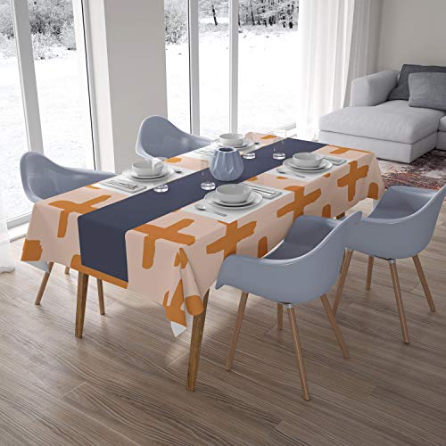 Le Jardin du Lin Küchendekoration, Tischdecke, Orange, nicht-gerade weiss, 140 x 200 Cm - Entworfen und hergestellt in der Türkei von Bonamaison