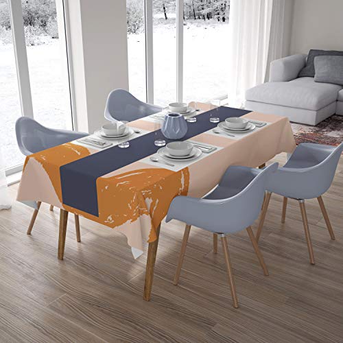 Le Jardin du Lin Küchendekoration, Tischdecke, Orange, nicht-gerade weiss, 140 x 200 Cm - Entworfen und hergestellt in der Türkei von Bonamaison