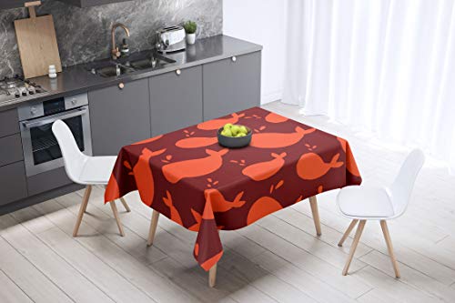 Le Jardin du Lin Küchendekoration, Tischdecke, Orange Bordeaux, 140 x 140 Cm - Entworfen und hergestellt in der Türkei von Le Jardin du Lin
