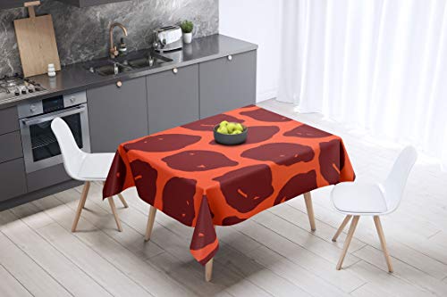 Bonamaison Küchendekoration, Tischdecke, Orange Bordeaux, 140 x 140 cm - Entworfen und hergestellt in der Türkei von Bonamaison