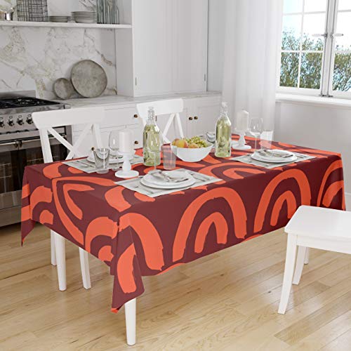 Le Jardin du Lin Küchendekoration, Tischdecke, Orange Bordeaux, 140 x 160 Cm - Entworfen und hergestellt in der Türkei von Le Jardin du Lin