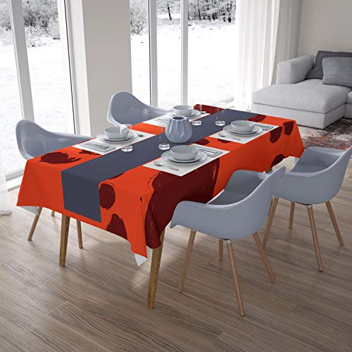 Le Jardin du Lin Küchendekoration, Tischdecke, Orange Bordeaux, 140 x 200 Cm - Entworfen und hergestellt in der Türkei von Bonamaison
