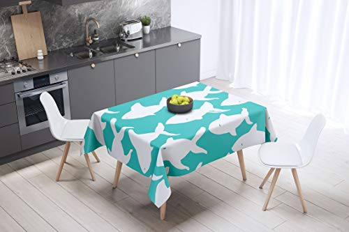 Bonamaison Küchendekoration, Tischdecke, Türkis, Weiß, 140 x 140 cm - Entworfen und hergestellt in der Türkei Bonamaison Küchendekoration, Tischdecke, Türkis, Weiß, 140 x 140 cm - Entworfen und hergestellt in der Türkei von Bonamaison