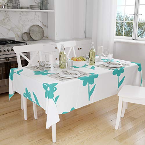 Le Jardin du Lin Küchendekoration, Tischdecke, Türkis, Weiß, 140 x 160 Cm - Entworfen und hergestellt in der Türkei Le Jardin du Lin Küchendekoration, Tischdecke, Türkis, Weiß, 140 x 160 Cm - Entworfen und hergestellt in der Türkei von Bonamaison