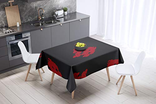 Le Jardin du Lin Küchendekoration, Tischdecke, rot schwarz, 140 x 140 Cm - Entworfen und hergestellt in der Türkei Le Jardin du Lin Küchendekoration, Tischdecke, rot schwarz, 140 x 140 Cm - Entworfen und hergestellt in der Türkei von Le Jardin du Lin