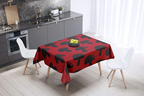 Le Jardin du Lin Küchendekoration, Tischdecke, rot schwarz, 140 x 140 Cm - Entworfen und hergestellt in der Türkei Le Jardin du Lin Küchendekoration, Tischdecke, rot schwarz, 140 x 140 Cm - Entworfen und hergestellt in der Türkei von Bonamaison