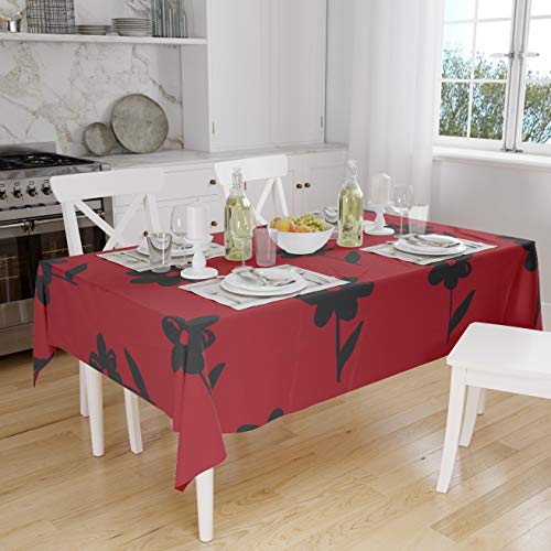 Le Jardin du Lin Küchendekoration, Tischdecke, rot schwarz, 140 x 160 Cm - Entworfen und hergestellt in der Türkei Le Jardin du Lin Küchendekoration, Tischdecke, rot schwarz, 140 x 160 Cm - Entworfen und hergestellt in der Türkei von Le Jardin du Lin