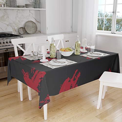 Le Jardin du Lin Küchendekoration, Tischdecke, rot schwarz, 140 x 160 Cm - Entworfen und hergestellt in der Türkei von Le Jardin du Lin